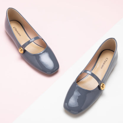 C.Paravano Mary Jane Flats for Women | Women's Ballet Flats | Mary Jane Shoes Women | Leather Square Toe Flats