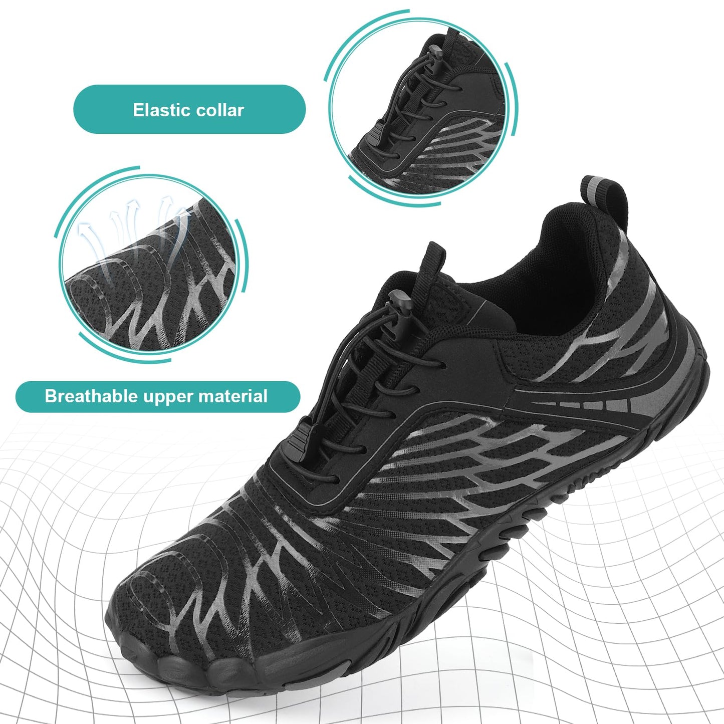 Minimalist Barefoot Shoes for Men Women Hike Footwear Barefoot Shoes Non-Slip Healthy Breathable Fashion Wide Toe Zero Drop Athletic Hiking and Trail Running Shoes