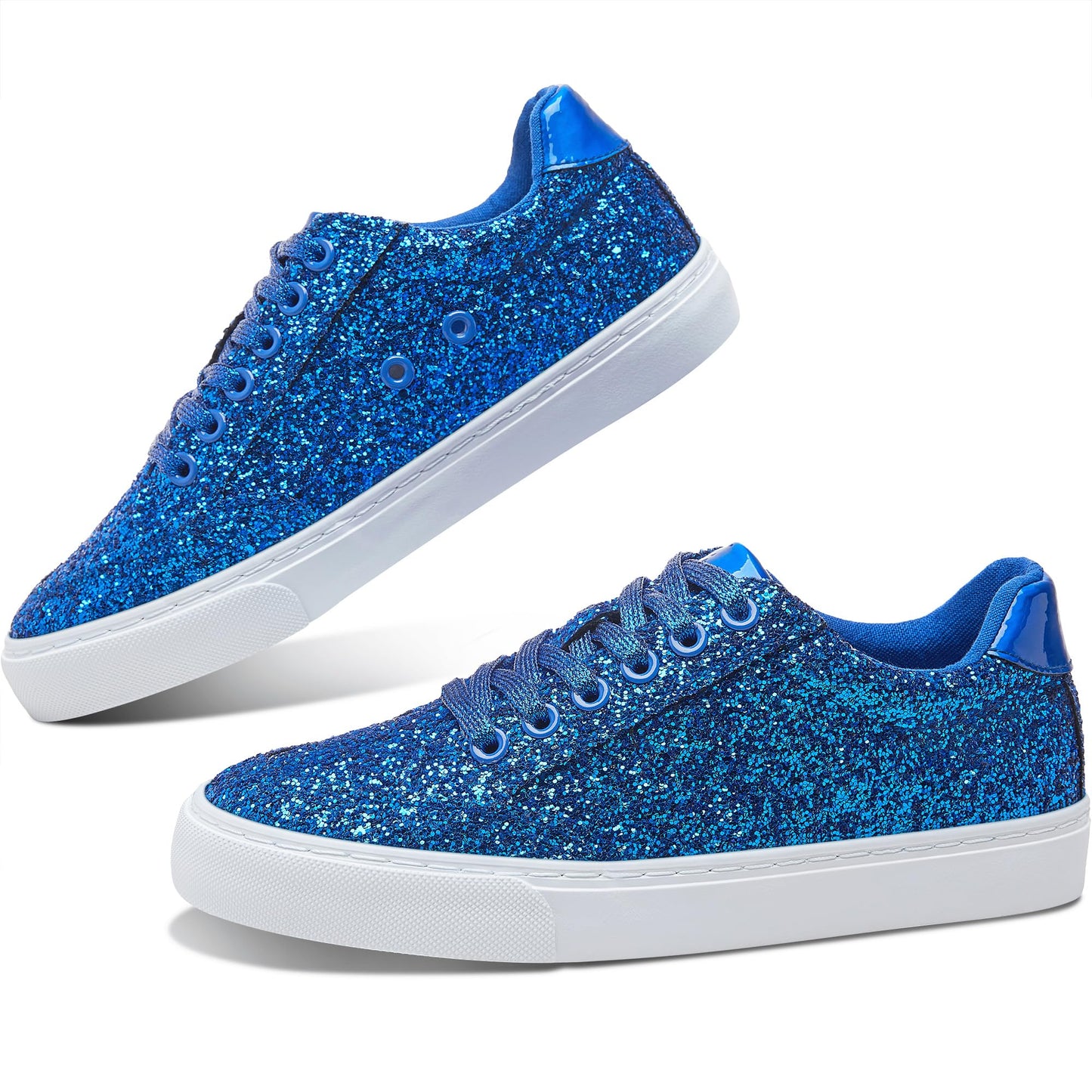 Glitter Sparkly Fashion Sneakers Shoes Shiny Casual Shoes Bling Sequin Concert Low Cut Lace up Shoes